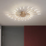Modern taklampa i svart/guld burst - 12/18/28 LED-lampor semi flush montering för sovrum Carvallo