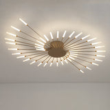 Modern taklampa i svart/guld burst - 12/18/28 LED-lampor semi flush montering för sovrum Carvallo