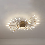 Modern taklampa i svart/guld burst - 12/18/28 LED-lampor semi flush montering för sovrum Carvallo