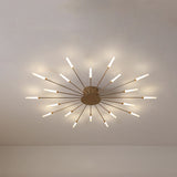 Modern taklampa i svart/guld burst - 12/18/28 LED-lampor semi flush montering för sovrum Carvallo
