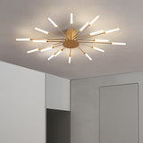 Modern taklampa i svart/guld burst - 12/18/28 LED-lampor semi flush montering för sovrum Carvallo
