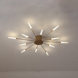 Modern taklampa i svart/guld burst - 12/18/28 LED-lampor semi flush montering för sovrum Carvallo