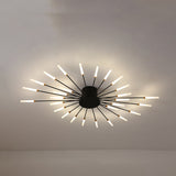 Modern taklampa i svart/guld burst - 12/18/28 LED-lampor semi flush montering för sovrum Carvallo