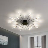 Modern taklampa i svart/guld burst - 12/18/28 LED-lampor semi flush montering för sovrum Carvallo