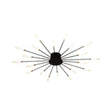 Modern taklampa i svart/guld burst - 12/18/28 LED-lampor semi flush montering för sovrum Carvallo