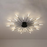 Modern taklampa i svart/guld burst - 12/18/28 LED-lampor semi flush montering för sovrum Carvallo