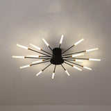 Modern taklampa i svart/guld burst - 12/18/28 LED-lampor semi flush montering för sovrum Carvallo