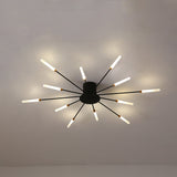 Modern taklampa i svart/guld burst - 12/18/28 LED-lampor semi flush montering för sovrum Carvallo
