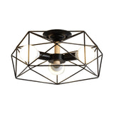 GeoLight – Geometrisk Semi-Flush Taklampa med Trådbur i Metall Carvallo