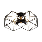 GeoLight – Geometrisk Semi-Flush Taklampa med Trådbur i Metall Carvallo