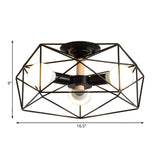 GeoLight – Geometrisk Semi-Flush Taklampa med Trådbur i Metall Carvallo