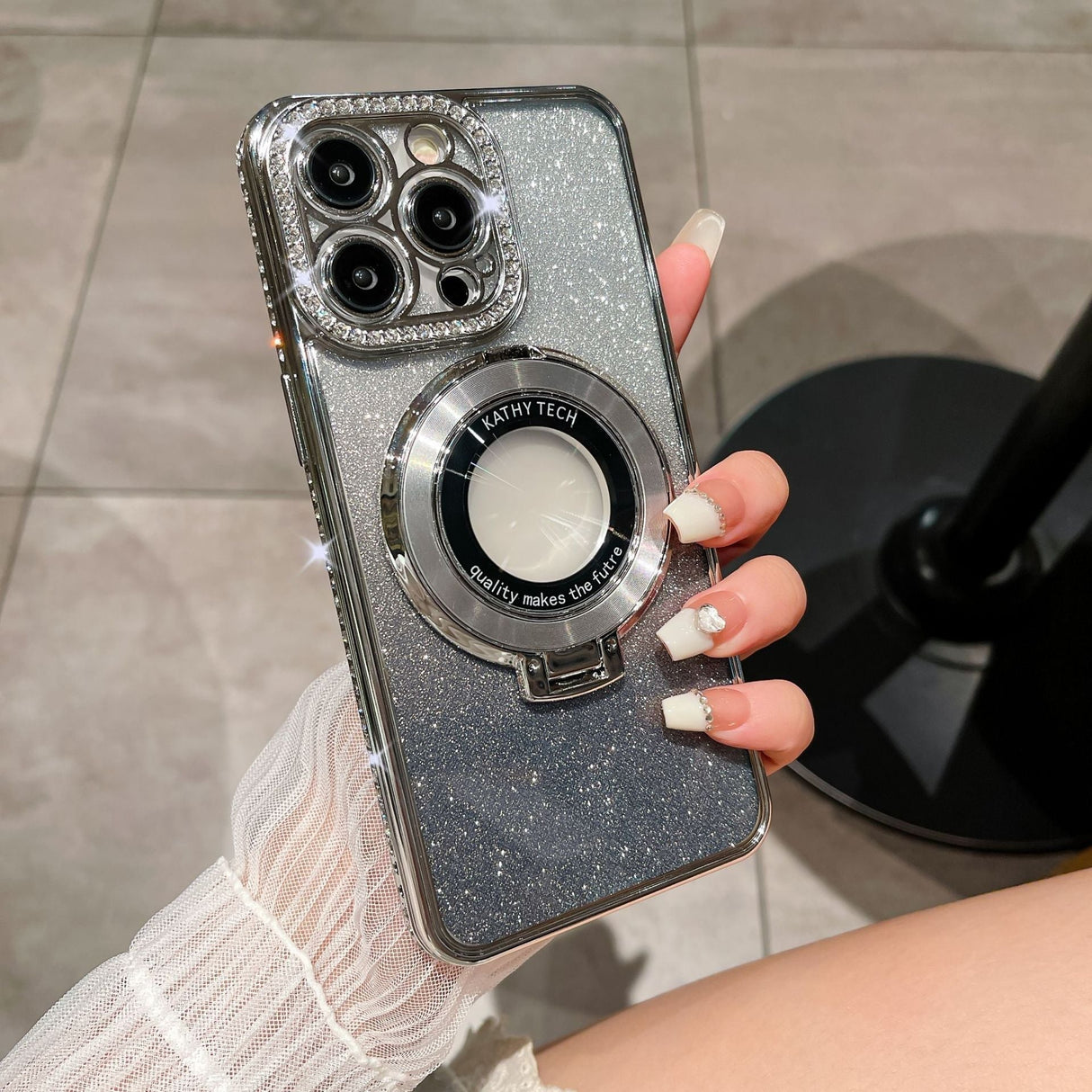 Carvallo - Glitter Diamond Magnetisk Magsafe Ringhållare för iPhone Carvallo