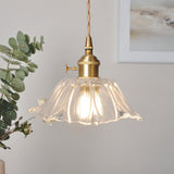Vintage Floral Glass Pendant Light Fixture for Dining Room - Elegant Retro Design to Illuminate Your Space Carvallo