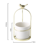 Blomkrukor med fågel-design för stilfull dekoration Carvallo