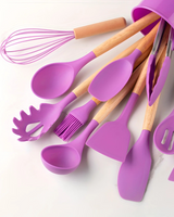 Carvallo – Miljövänligt Silikon Kökset med Bambu Handtag (12-delar) Carvallo