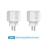 Smart WiFi-Kontakt 16A/20A – Röststyrd Uttagsadapter-Smarta Hem Elkontakt-BB-Smartkontakt 20A-2 st-Hemnix