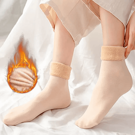 Mjuka Sammet Vintersockor-Vintersockor-BB-1 par-Beige-Hemnix