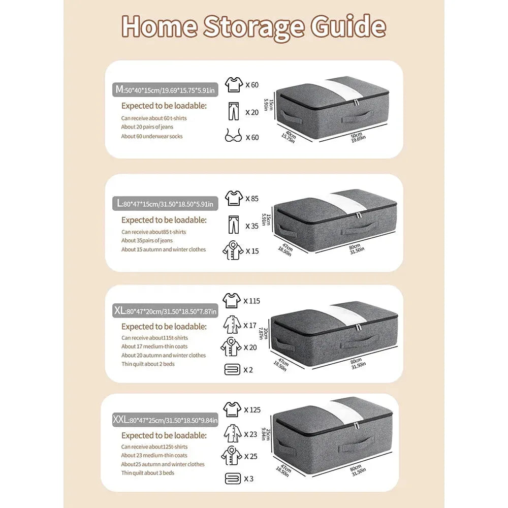 QuiltVault Bag - Sängförvaringsväska med stor kapacitet och tvåvägsdragkedja Carvallo