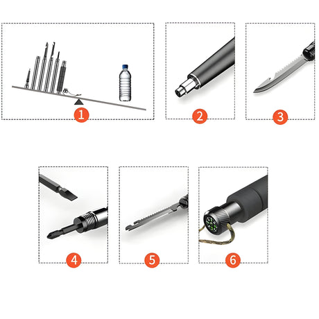 Carvallo TrekVario | Fällbar & Höjdjusterbar | Ultralätt av aluminium | 106–130 cm | Inkl. Terrängtillbehör Carvallo