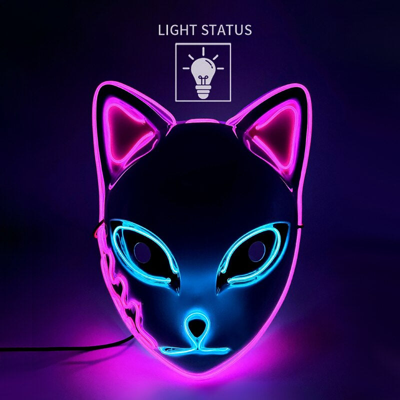 Demon Slayer LED-Mask-Utklädnad-BB-Rosa-Hemnix
