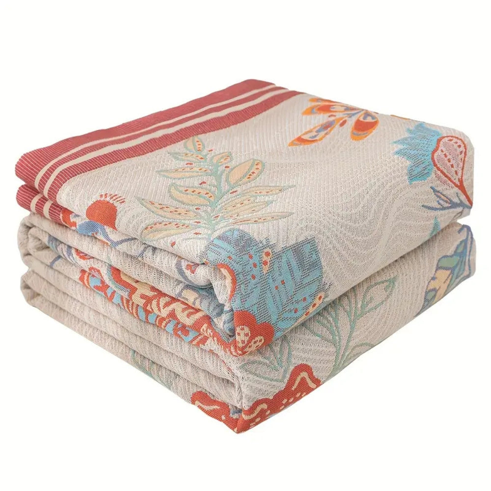 Vineyard Blossom Reversible Cotton Blanket Carvallo