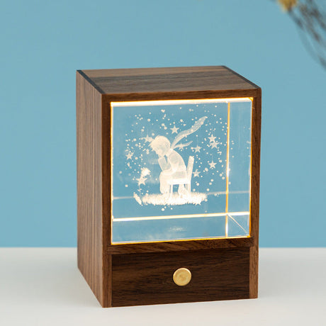 Modern träkub LED-bordslampa – Dimbar Ambient Night Light MILA Sverige