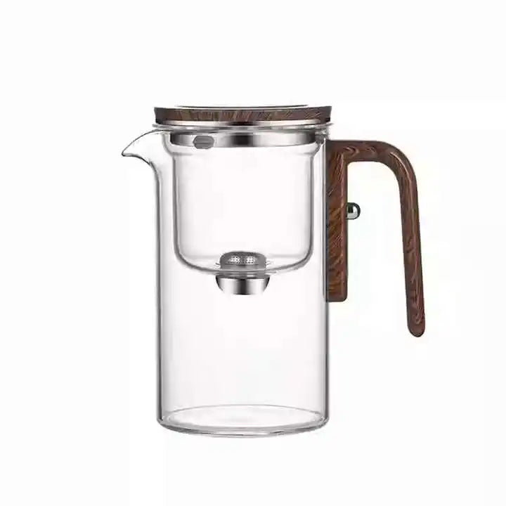 Glas Teapot med Trähandtag Carvallo