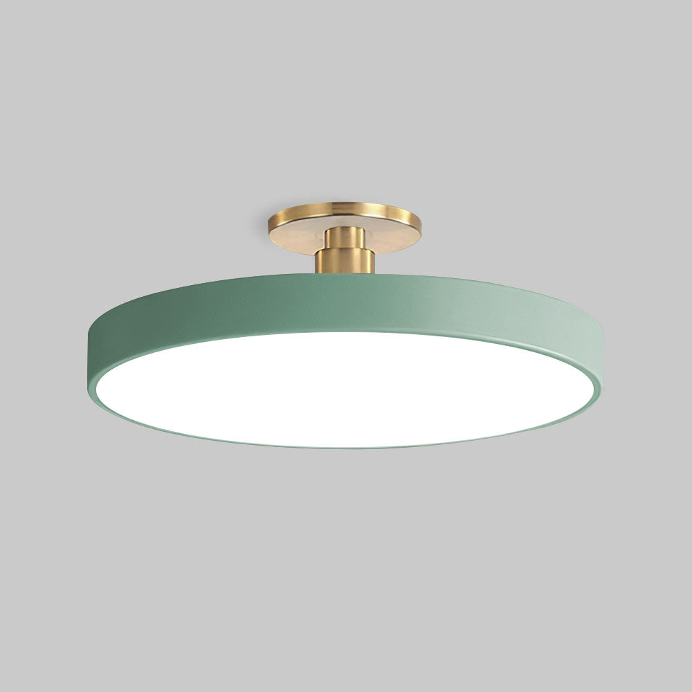 Flush Round Taklampa | Modern LED Armatur | Mjuk Glow | Metall & Akryl Carvallo