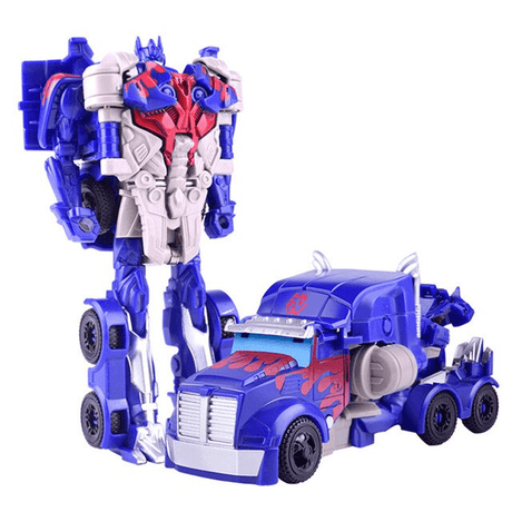 Dynamisk Transformativ Robotbil - Optimus Leksak, 1-stegs Förvandling, Robot & Dinosaurie Actionfigur för Pojkar-Fordon-BB-Blå-Hemnix