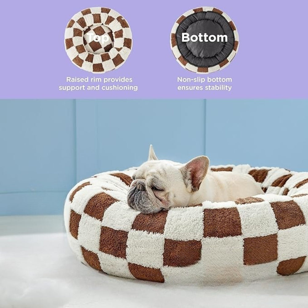 Snuggle Floral Rutmönstrad Husdjursbädd Carvallo