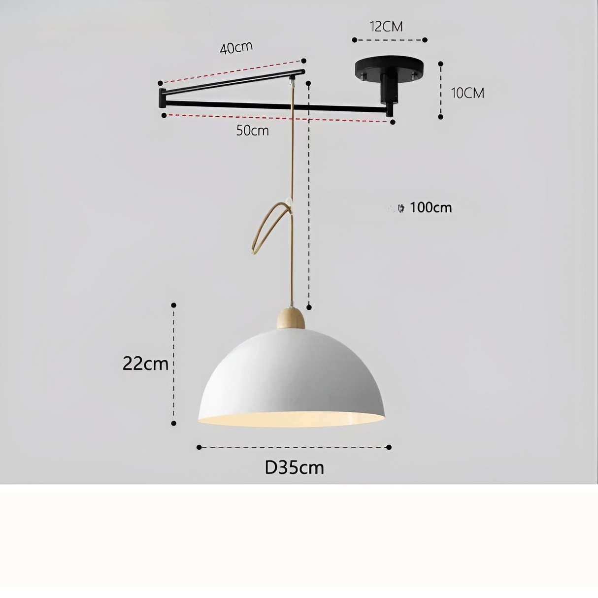 LuxeSwing Light - Nordisk Justerbar LED- Taklampa med Svängarm Carvallo