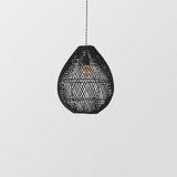 Boho Rattan Handvävd Svart Taklampa Carvallo