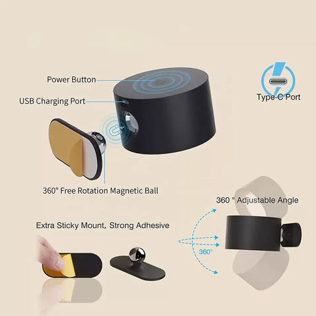 Carvallo | WallBeam - Trådlös uppladdningsbar vägglampa Carvallo