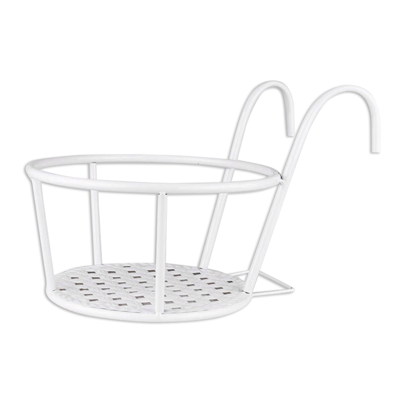 Hängande växtkorg i metall – Balkongryta med krok för trädgård och terrass Carvallo