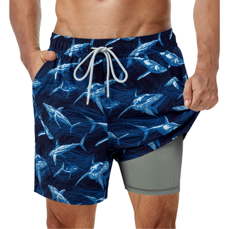 2-i-1 badshorts för män-Hemnix-Marinblå-S-Hemnix