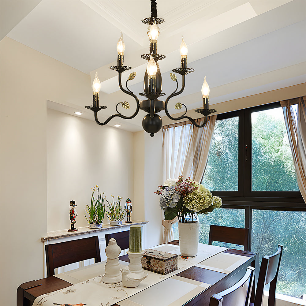 Flemish Style Farmhouse Chandelier | Rustic Iron | Vintage Pendant Fixture | 6/12/16 Lights | Brick by Brick Carvallo