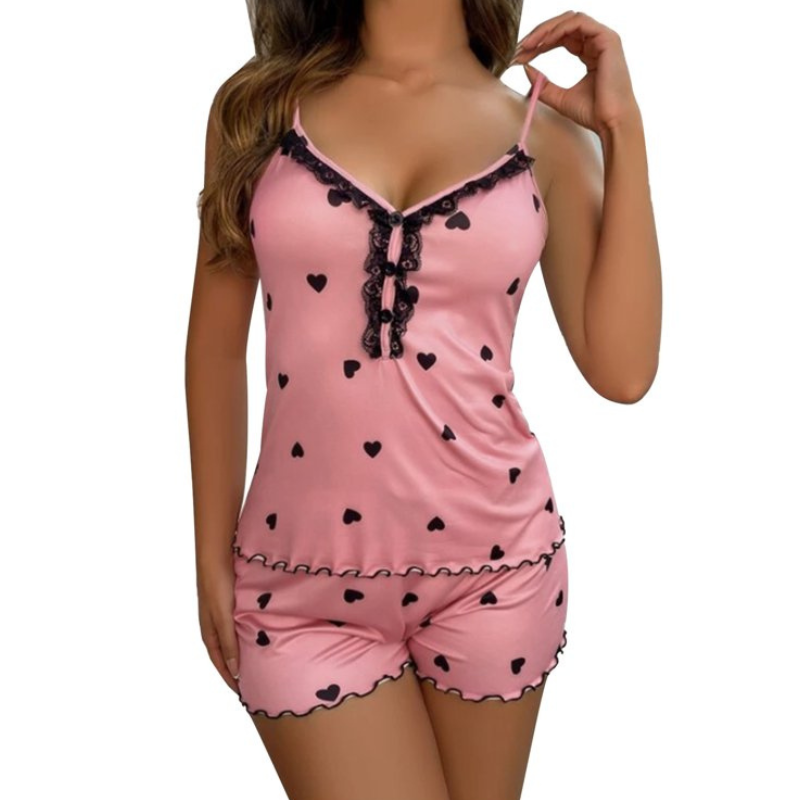 Sovkläderset med djup V-ringad dam Hemnix