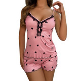 Sovkläderset med djup V-ringad dam Hemnix