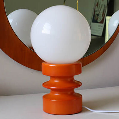 Vintage orange bordslampa i massivt glas – Retro berlock med varmt sken MILA Sverige