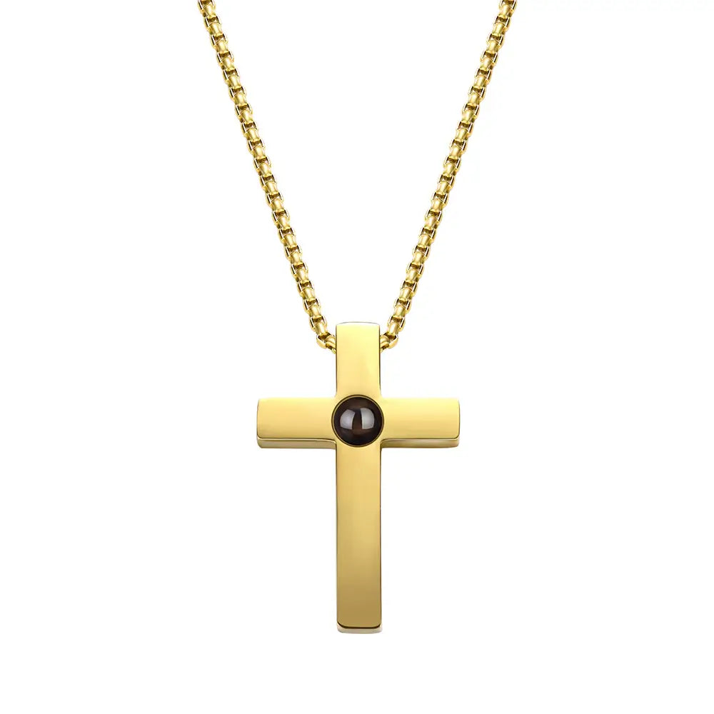 Fotoprojektion Kors Halsband-Jewelry for men-bellasverige-Guld-Hemnix