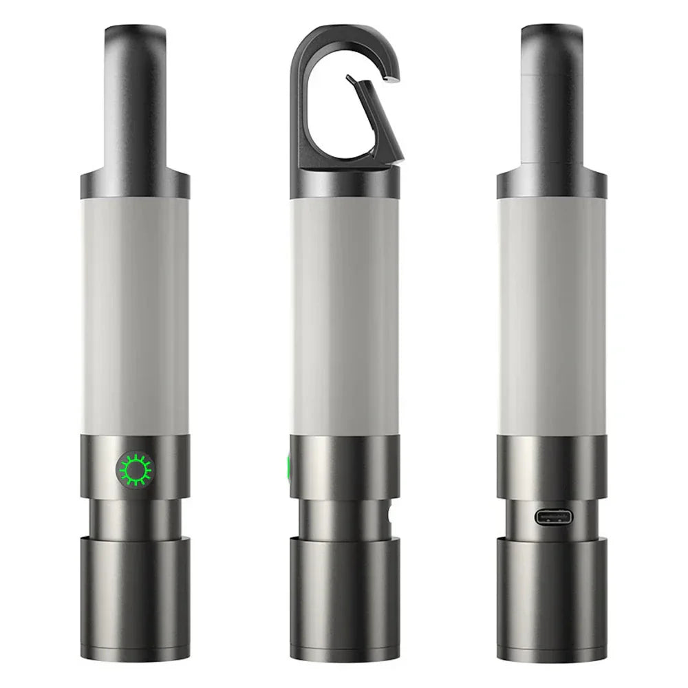 LED-ficklampa med flerfärgade filter – uppladdningsbar USB-C-lampa med camping- och nödbelysningsfunktion Carvallo