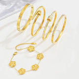 Luxora Rostfritt Stål Lycklig Fyra Bladsklöver Armband för Kvinnor Carvallo