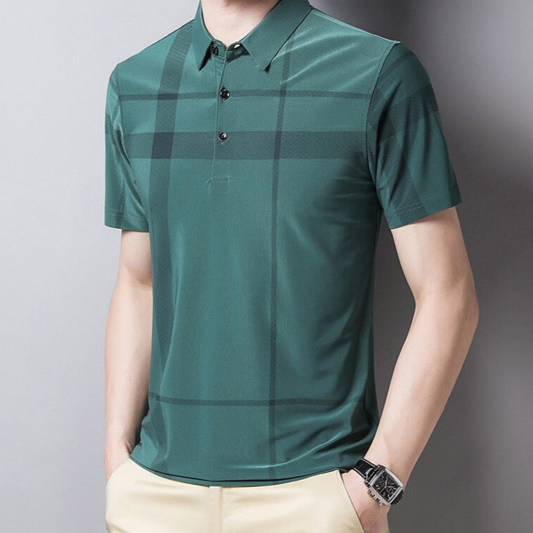 Slim-Fit Plaid Polo för män Bellasverige
