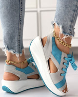 Chic Panelklädda Snörskor Sandaler-Shoes for Women-Hemnix-Hemnix