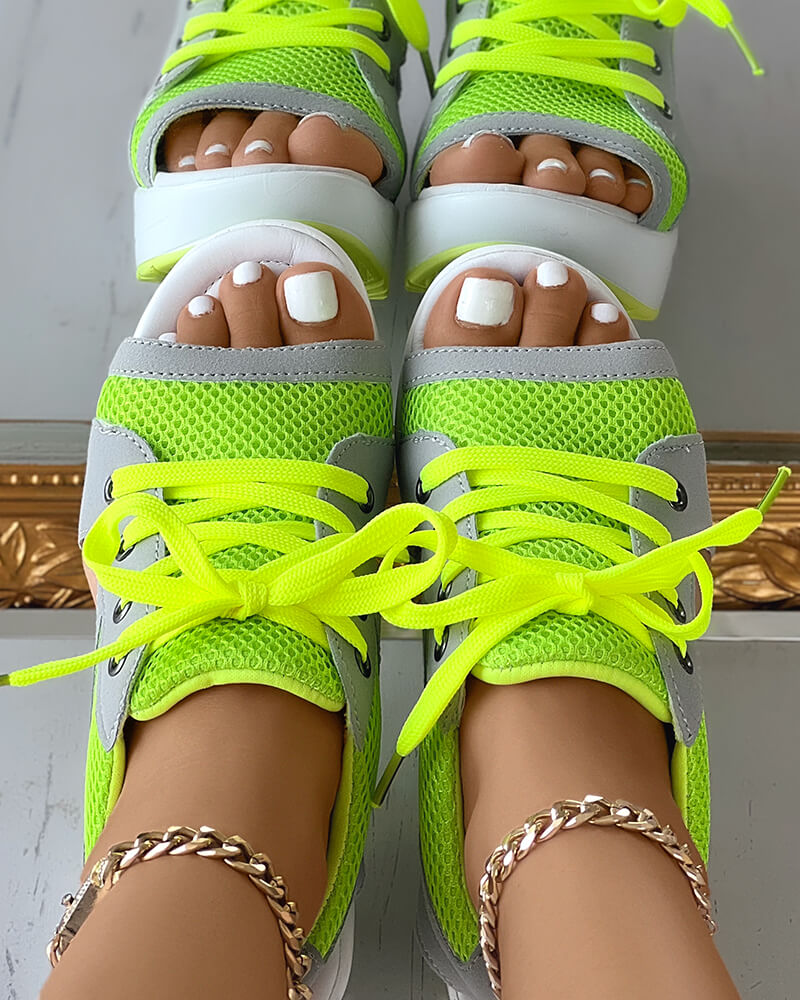 Chic Panelklädda Snörskor Sandaler-Shoes for Women-Hemnix-Hemnix