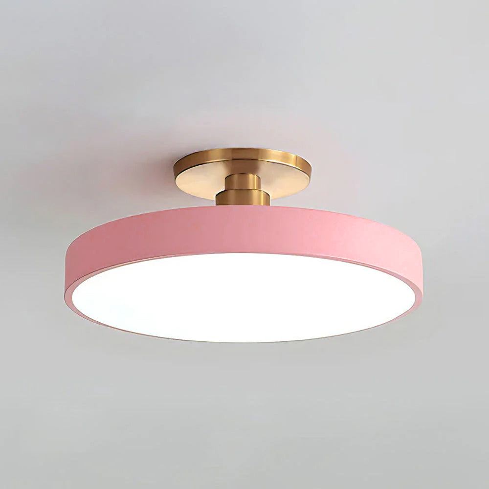 Flush Round Taklampa | Modern LED Armatur | Mjuk Glow | Metall & Akryl Carvallo