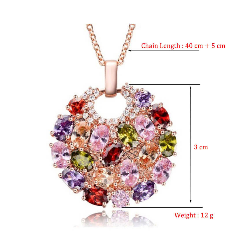 Skimrande Zircon Floral Halsband