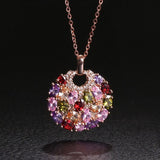 Skimrande Zircon Floral Halsband