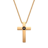 Fotoprojektion Kors Halsband-Jewelry for men-bellasverige-Roséguld-Hemnix