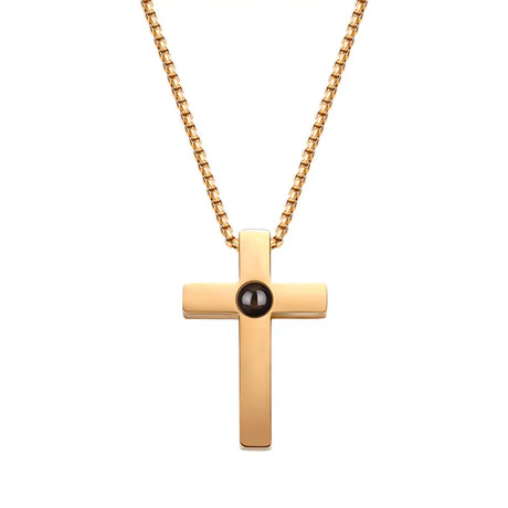 Fotoprojektion Kors Halsband-Jewelry for men-bellasverige-Roséguld-Hemnix